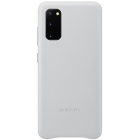 Husa Leather Cover pentru Samsung Galaxy S20, Light Gray