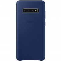 Husa Leather Cover pentru Samsung Galaxy S10+, Navy Blue